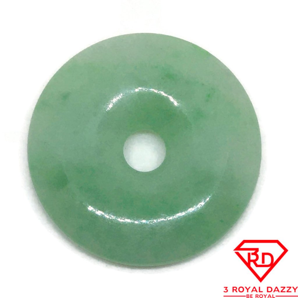 Medium Smooth Plain Round Light Green Jade Pendant